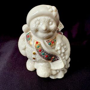 Retired 1996 Lenox Porcelain Berry Snowette Snowman Figurine with Jeweled Scarf